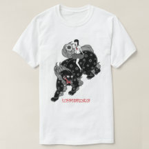 schoolmeisje en shishi ( tempelleeuw )