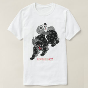 schoolmeisje en shishi ( tempelleeuw ) t-shirt