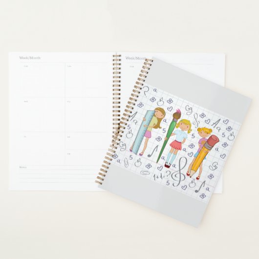 Schoolmeisjes met Oversized School Stationery Planner (Display)