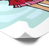 Schoolmeisjes onder een paraplu Poster (Hoek)