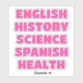 Schoolonderwerp Stickers, esthetisch Sticker (Vel)