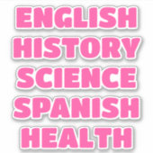 Schoolonderwerp Stickers, esthetisch Sticker (Voorkant)