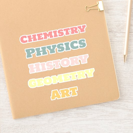 Schoolonderwerp Stickers, esthetisch Sticker (Notitieboek)