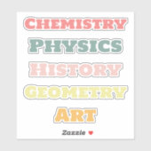 Schoolonderwerp Stickers, esthetisch Sticker (Vel)