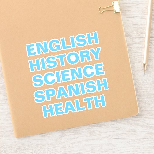 Schoolonderwerp Stickers, esthetisch Sticker (Notitieboek)