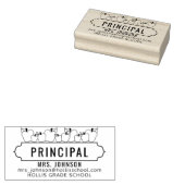 Schoolontwerp met appels 	rubberstempel (Gestempeld)