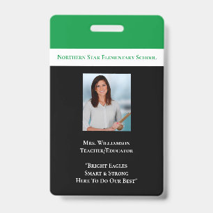 Schoolpersoneel Groene Personeelsfoto Id Onderwijs Badge