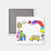 Schoolpictogramgrens Magneet (Voorkant / Achterkant)