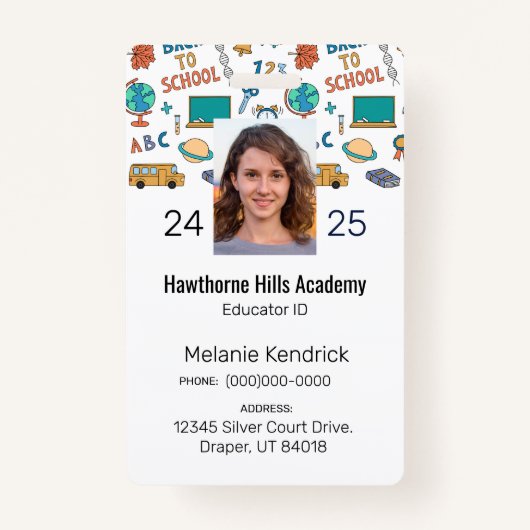 Schoolpictogrammen Homeschool Educator ID Badge (Voorkant)