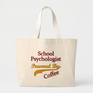 Schoolpsycholoog aangedreven door koffie grote tote bag
