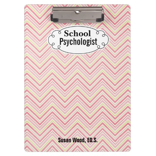Schoolpsycholoog Aangepaste naam Chevron Klembord (Voorkant)