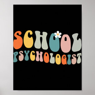 Schoolpsycholoog Groovy Retro Vintage Psycholoog Poster