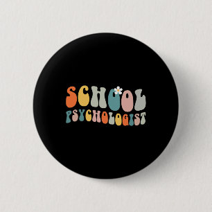 Schoolpsycholoog Groovy Retro Vintage Psycholoog Ronde Button 5,7 Cm