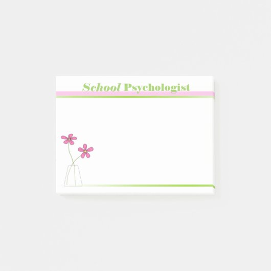 Schoolpsycholoog roze en groene draaiboeken post-it® notes (Voorkant)