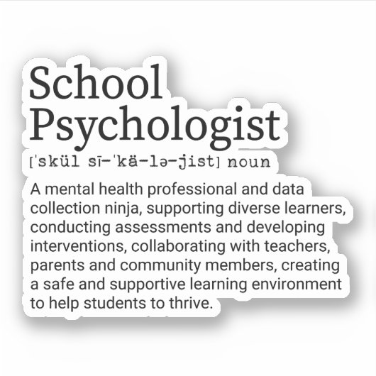 Schoolpsycholoog, schoolpsycholoog sticker (Voorkant)