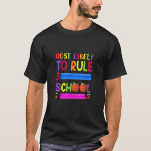 Schoolregel Rood Geel Sinaasappel Paarse Groen Bla T-shirt