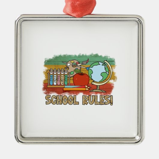 schoolregels metalen ornament (Voorkant)