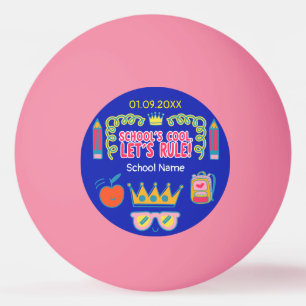 "School's cool let's rule" motivatie citeert Pingpongballen