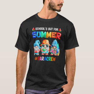Schools Out For Summer Para Crew Gnomes Summer Gif T-shirt