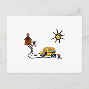 Schoolscène Briefkaart