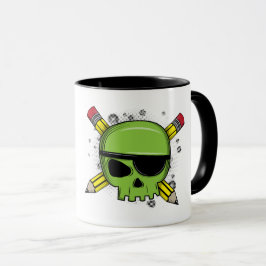 Schoolschedel gekruiste potloden essentieel voor s mok