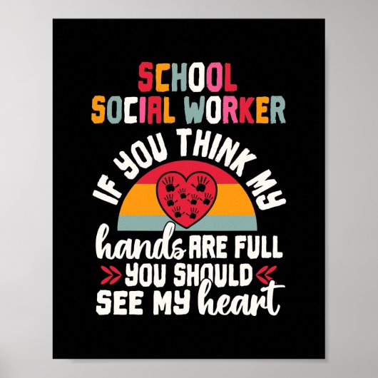 Schoolse sociale werker — Retro Sunset Poster (Voorkant)