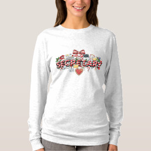 Schoolsecretaresse Kerst Lange Mouwen T-shirt