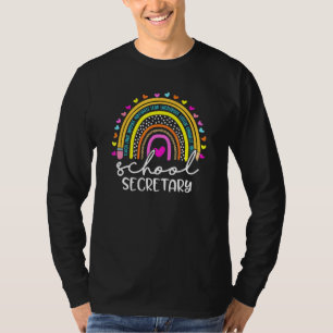 Schoolsecretaresse Regenboog Luipaard Schattig Sch T-shirt
