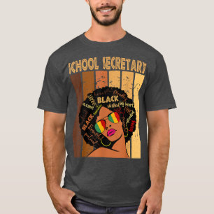 Schoolsecretaris Afro African American Black Histo T-shirt