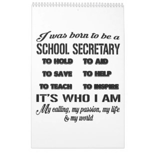 Schoolsecretaris Calendar Funny Gift for Women Man Kalender