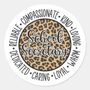Schoolsecretaris Gift, Secretaris Appreciation Day Ronde Sticker