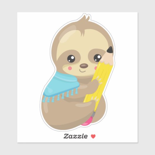 Schoolsleuf, klapsleuf, Baby sleuf, pen, potlood Sticker (Vel)