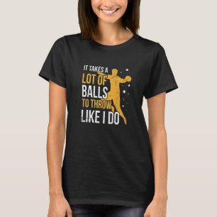 Schoolsport in een dodgeball-theamplayer t-shirt