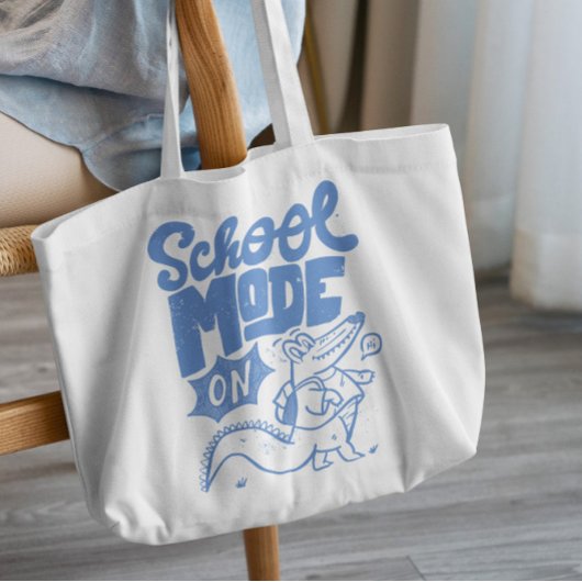 Schoolstand op krokodil tote bag