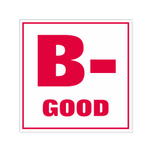 Schoolstempel: B-, GOOD Zelfinktende Stempel