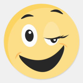 Schoolteller met Face Emoji Ronde Sticker