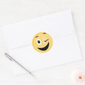 Schoolteller met Face Emoji Ronde Sticker (Envelop)