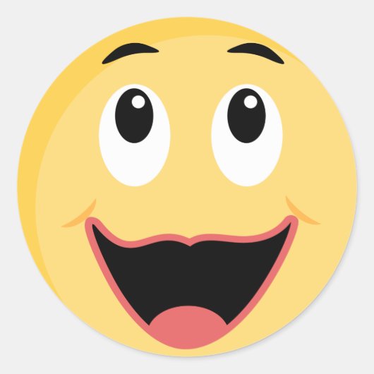 Schoolteller met Face Emoji Ronde Sticker (Voorkant)