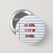 Schoolthema-notebook zijn een vun flauw Button (Voorkant /achterkant)