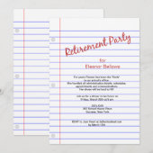 Schoolthema Pensioenpartij Kaart (Voorkant / Achterkant)