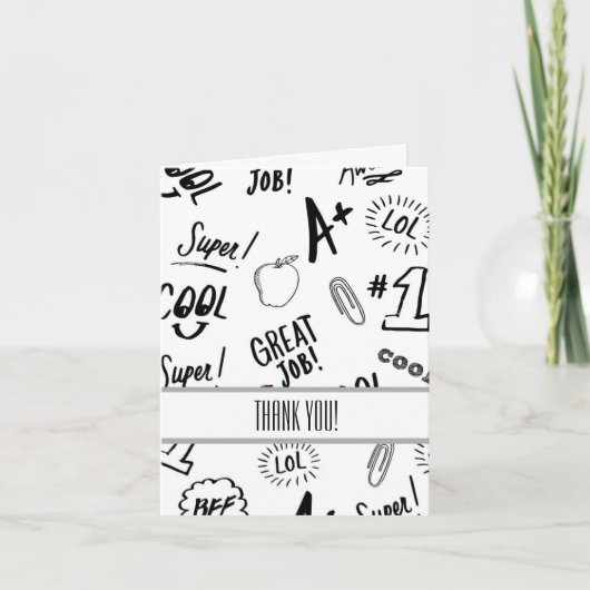 Schooltijd dank u bedankkaart (Voorkant)