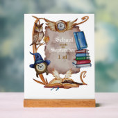  schooluil in Waterverf stijl Acryl Bord (Neutraal)