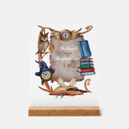 schooluil in Waterverf stijl Acryl Bord