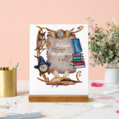  schooluil in Waterverf stijl Acryl Bord (Huwelijk)