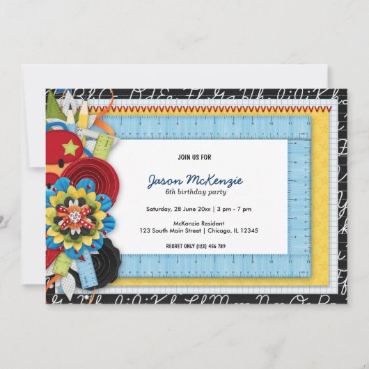 Schoolverjaardagsthema Kaart (Voorkant)