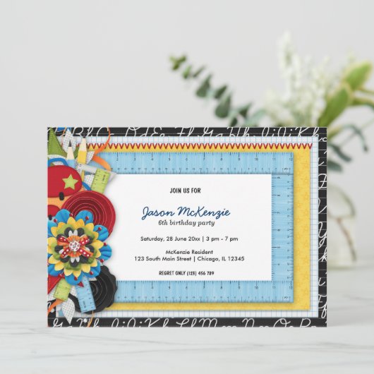 Schoolverjaardagsthema Kaart (Staand voorkant)