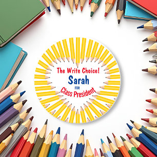 Schoolverkiezingen Schrijven Keuze Cirkel Labels: Ronde Sticker