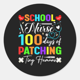 Schoolverpleegkundige 100 dagen patchen van kleine ronde sticker