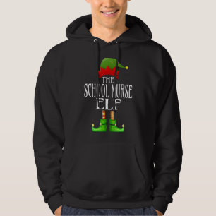 Schoolverpleegster Elf Xmas Funny Family Matching Hoodie