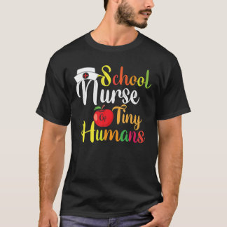 Schoolverpleegster van kleine mensen die terugkere t-shirt